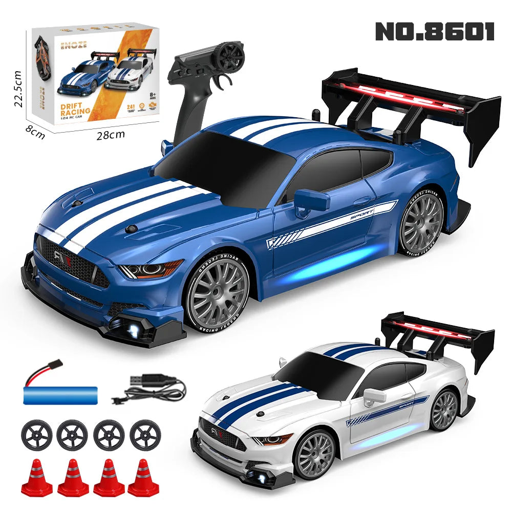 4WD Remote Control Car RC Drift 1:24 20KM/H High Speed Vehicle with LED Lights Racing Sport Toy for Adults Boys Girls Kids Gifts