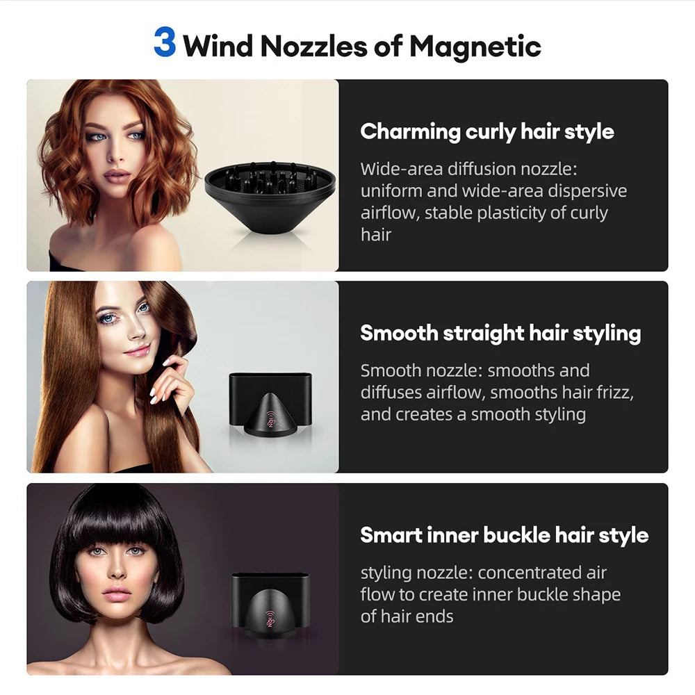 110000RPM Professional Hair Dryer Brushless Negative Ions Blow Dryer 1800W Powerful Lownoise 5 in 1 Salon Hair Airwrap Styler