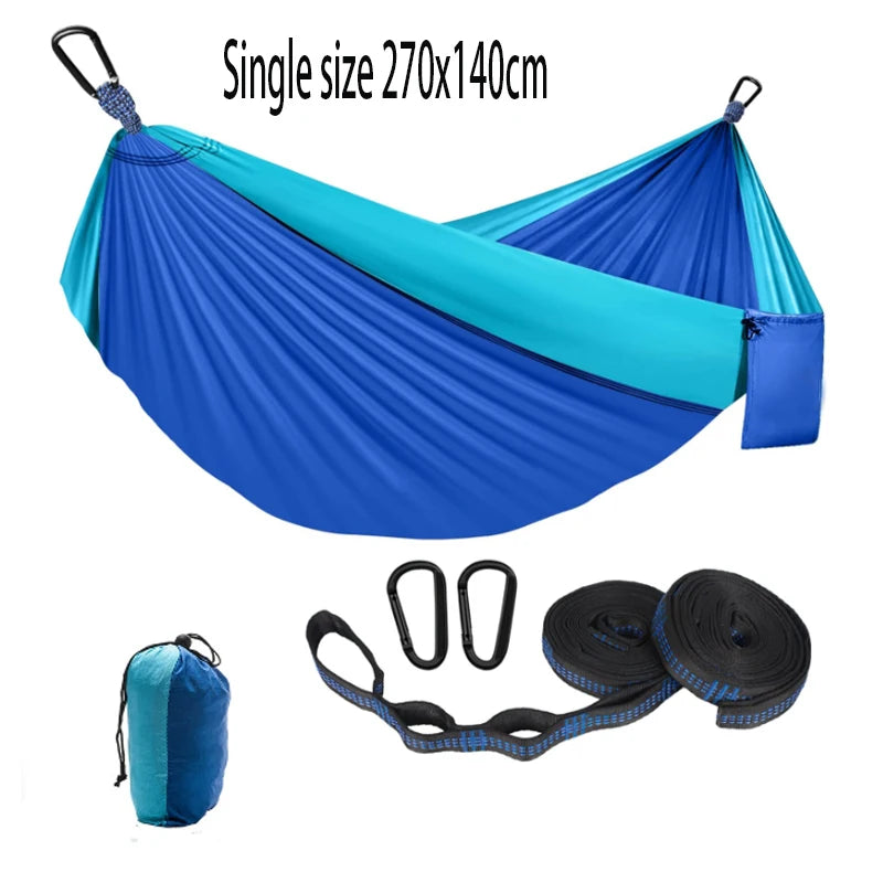 Camping hammock is a portable hammock with tree ties and carry on bags, essential camping equipment