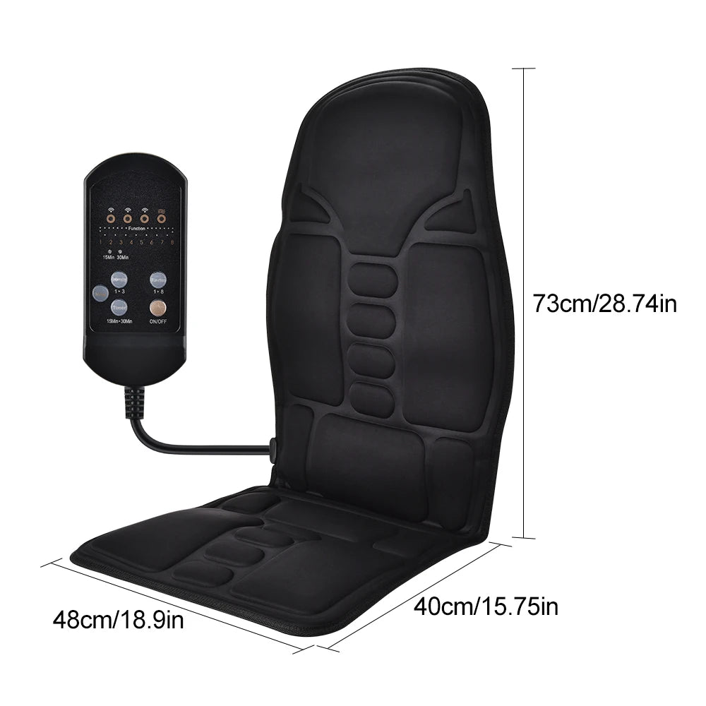 Massage Chair Cushion Vibration Soft Full Body Back Neck Massage Pad Portable Mat Home Office Car Use Relaxation