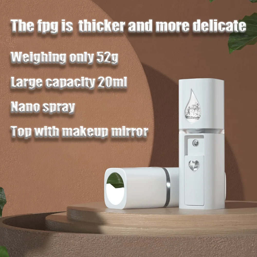 Mini Nano Mist Sprayer Cooler Facial Steamer Humidifier USB Rechargeable Face Moisturizing Nebulizer Beauty Skin Care
