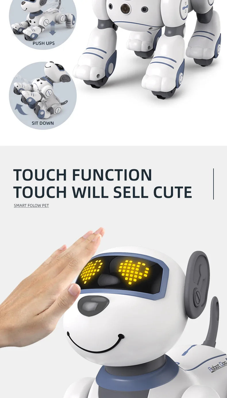 2025 AI Smart Robot Dog - Voice Control, Touch Sensing, Programmable Pet Toy Gift for Boys Girls (RC Dancing)