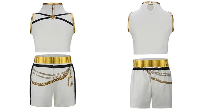 Girl Set 3pcs Demon Hunters Rumi Cosplay Costume Birthday Party Stage Performance Costume Halloween Carnival Kids Dress Up Set