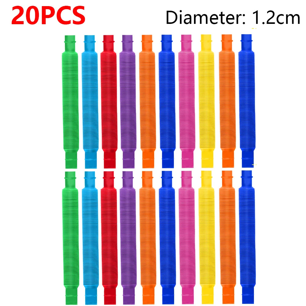 10Pcs Large Pop Tubes Fidget Toys Sensory Toy For Stress Anxiety Relief For Children Adults Learning Toys Toddlers Stretch Tubes
