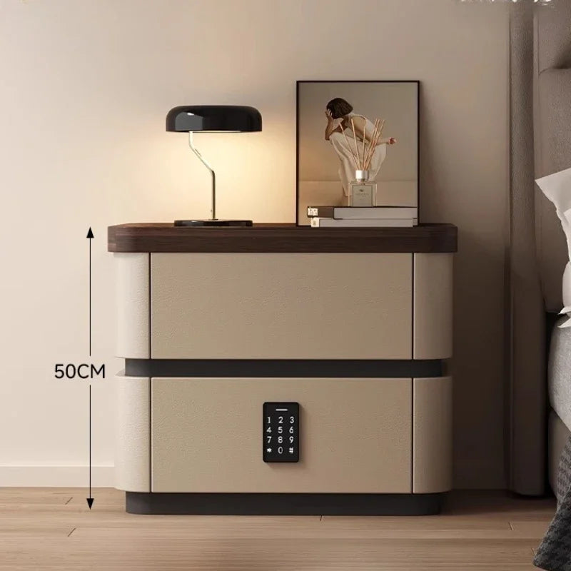 Smart Bedside Table Side With Combination Lock Deluxe Bedside Table Locker Safe Box Cabinet Nightstands Home Bedroom Furniture