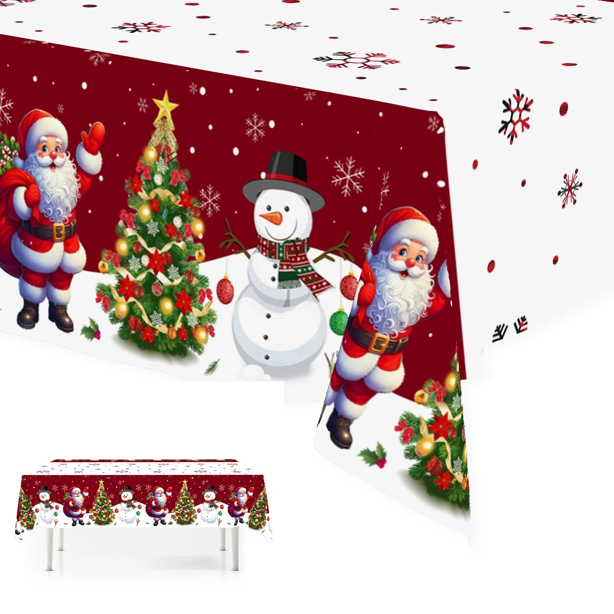1/3pcs Christmas Tablecloth Christmas Decorations for Home 2025 Xmas Table Cover Navidad Gifts New Year 2026 Dining Table Deco