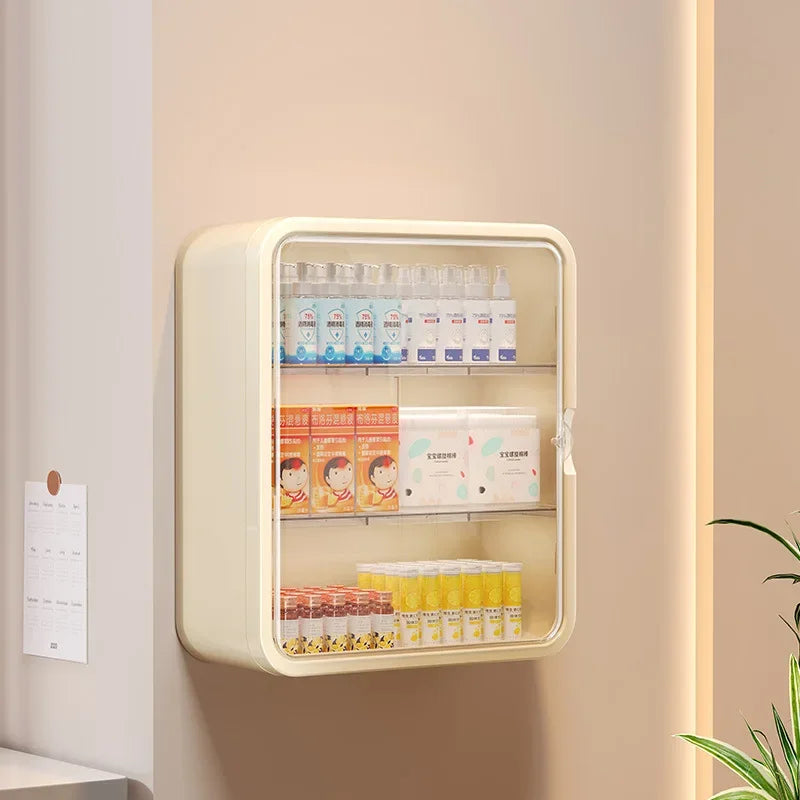 Wall hanging no punching family installation standing medical cabinet drug toy storage rack multi-layer storage box