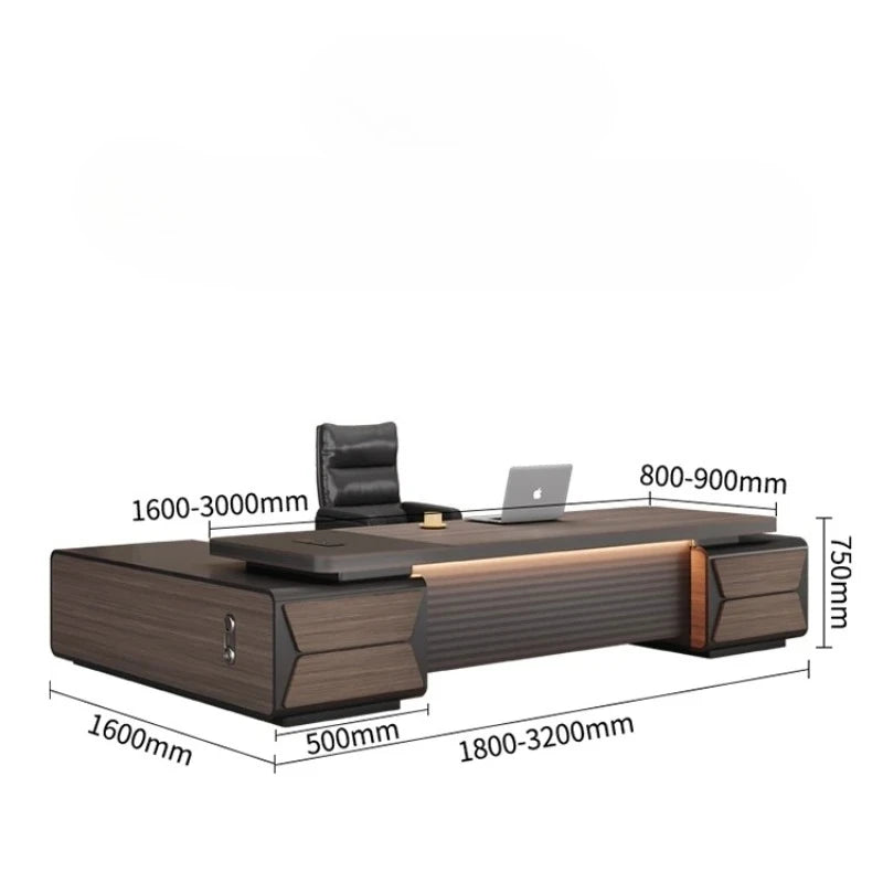 L-shaped luxury chairperson's room manager chair combination simple modern president's desk furniture Executive Office Desk home