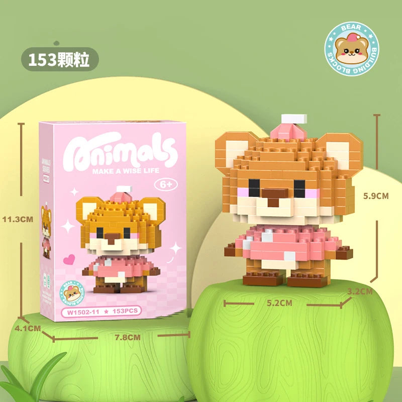 Animals Bricks Construction Set Micro Building Blocks Children Toy Adult Particle Building Block Mini Toys Decoration Home Gifts