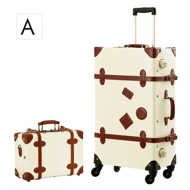 20/22/24''26 inch Luggage set woman Travel Suitcase Set Universal Retro password rolling luggage case middle size luggage