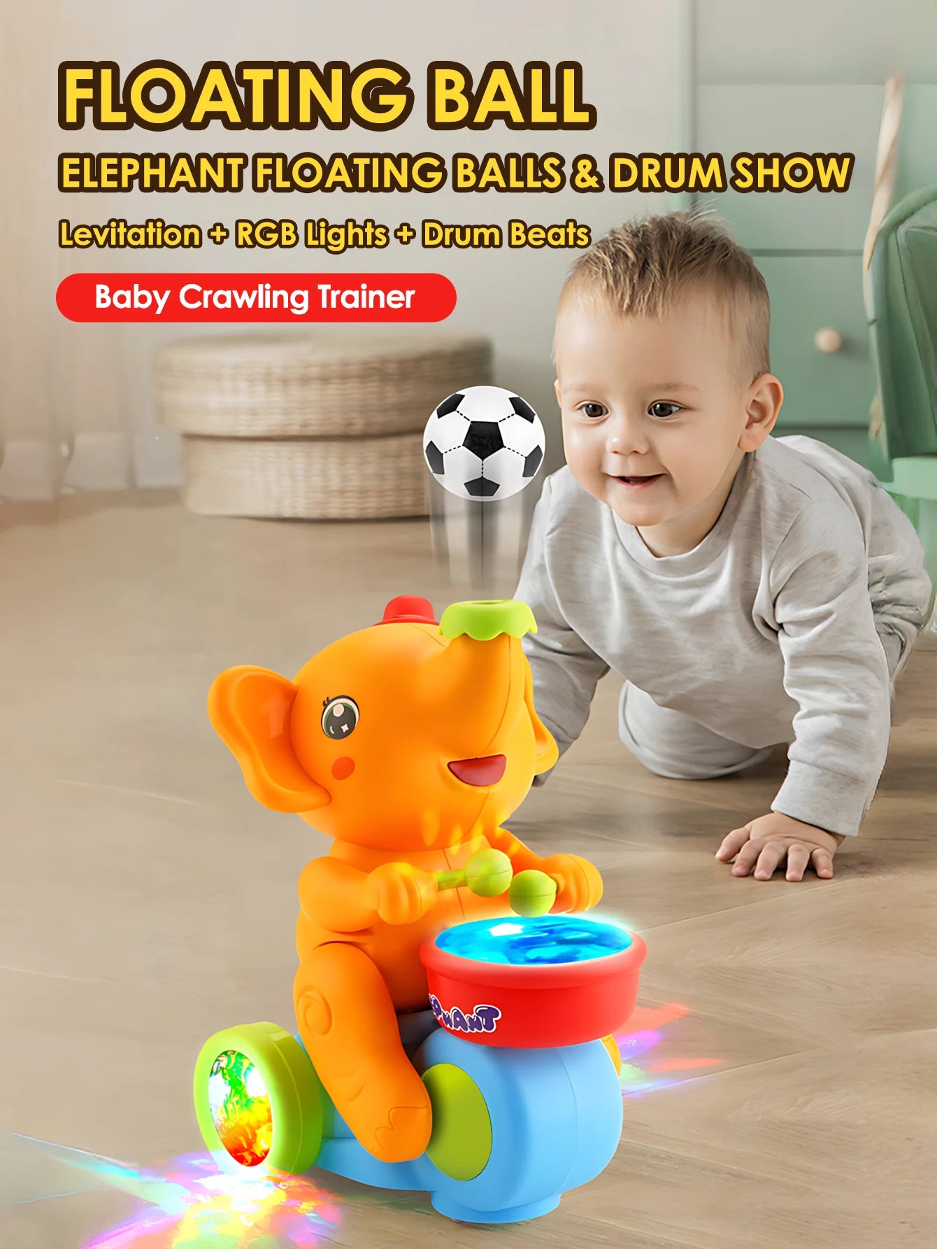 1pc funny elephant toy car,Electronic Suspended blowing ball pet toys with sound light for boys girls Christmas gift