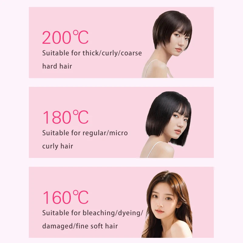 Negative Ion Hair Straightening Brush,360° Flexible Teeth,Fast Heat with 3 Adjustable Temperatures,Safe Anti-Scald Protection