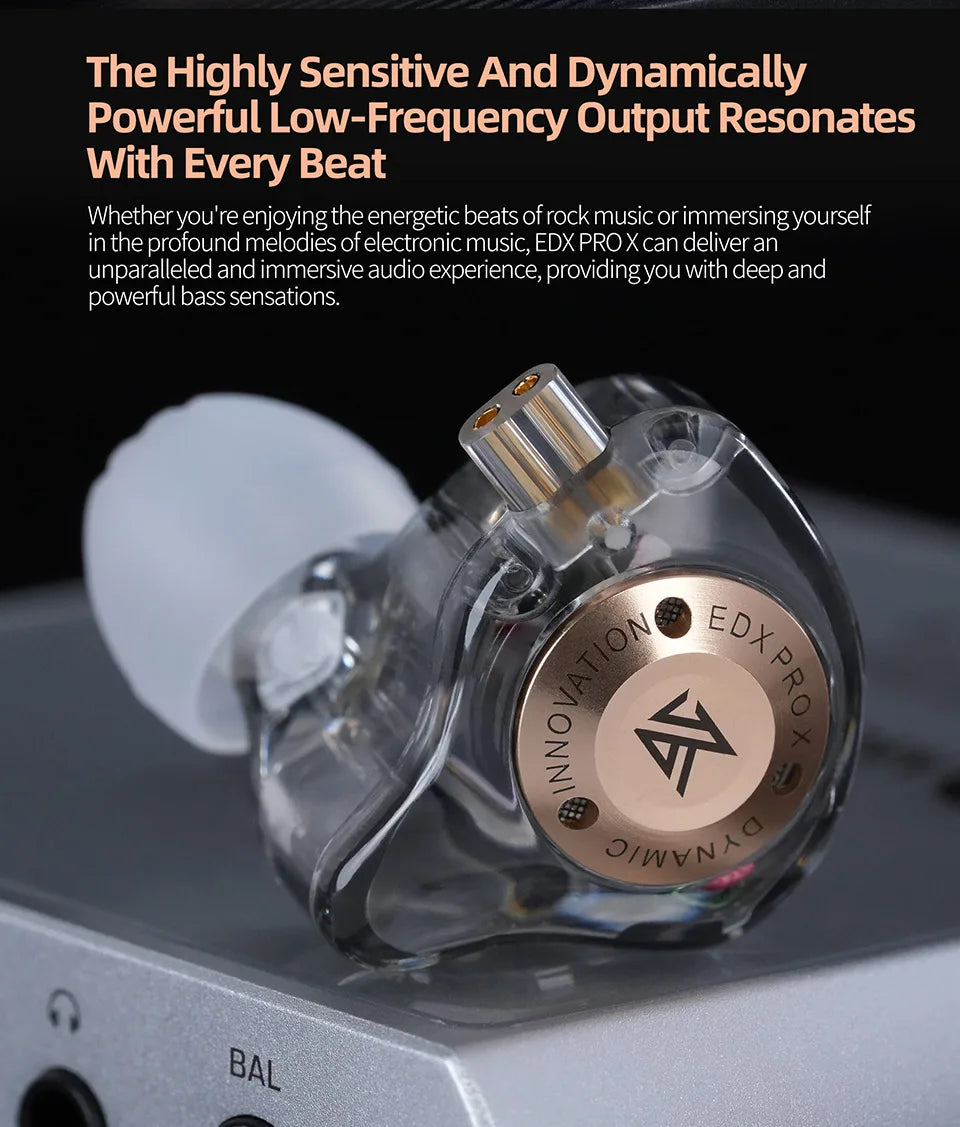 KZ EDX PRO X high-performance 10mm dynamic Hifi in ear sports music live monitoring wired headphones