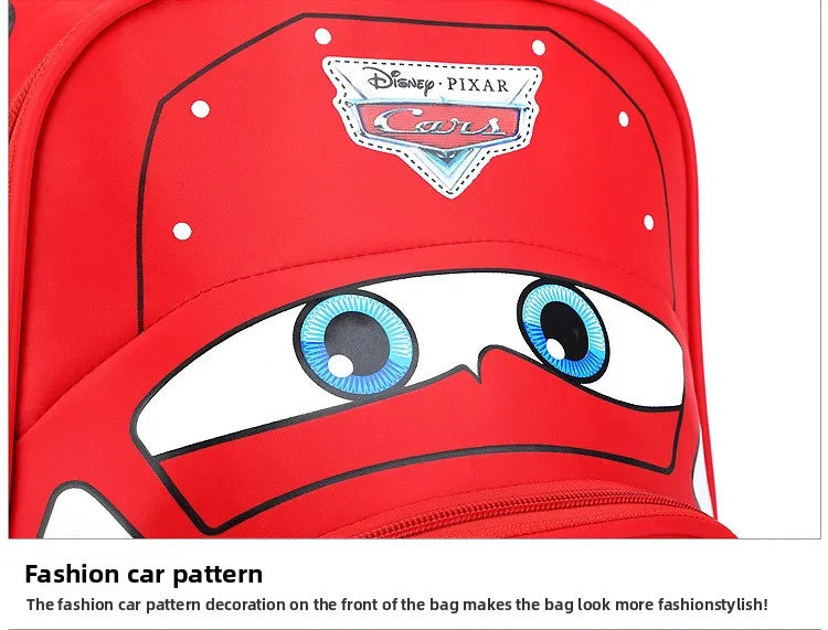 Disney  Cars Lightning McQueen 95 Flame Backpack for  child Water Resistant School Bag Adjustable Strap Multi-Color Cartoon Gift