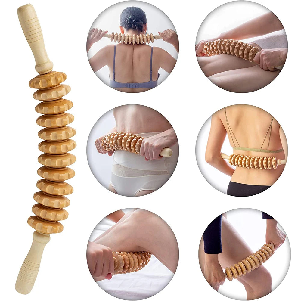 Curved Wood Massage Roller Stick Lymphatic Drainage Wood Therapy Massage Tool Maderoterapia Colombiana Anti Cellulite Massager