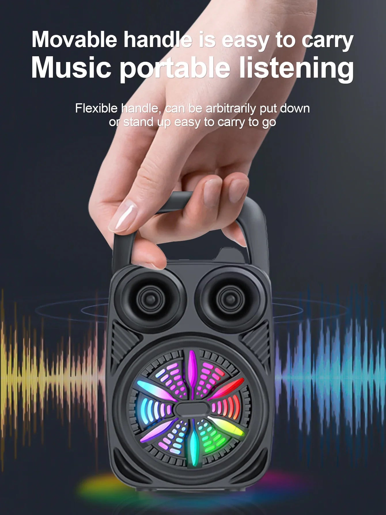 500mAh Bluetooth speaker Sound box high power bluetooth speakers TF Udisk karaoke handheld sound subwoofers for dancing