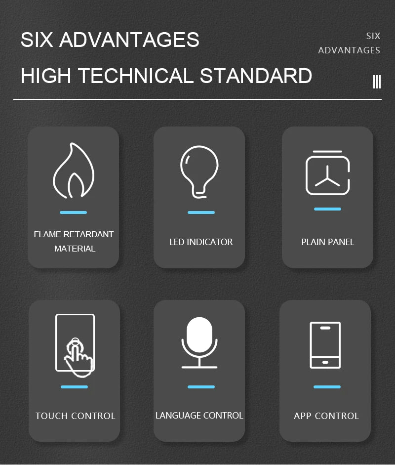 WiFi&Buletooth US Standard Touch Panel Switch Smart Switch Panel 1/2/3/4 Way Works With Tuya Compatible with Google Home