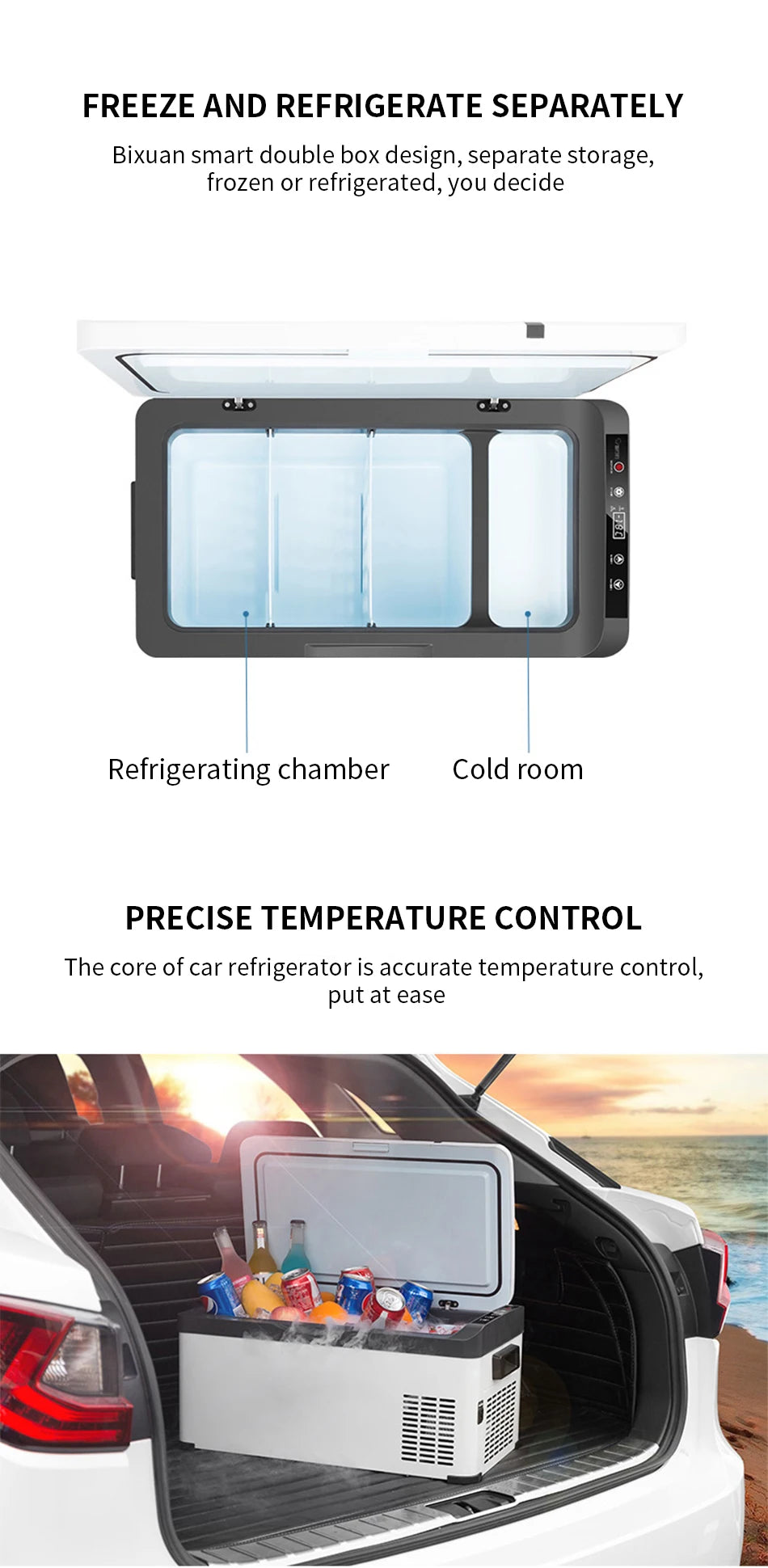 Car refrigerator compressor large truck refrigerated freezer car home dual-use refrigeration mini small freezer 12V24V