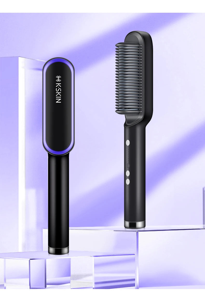 KSKIN Hot Sale Hair Straightener 2 in 1 Brush Multifunctional Professional Hair Flat Iron Hair Comb