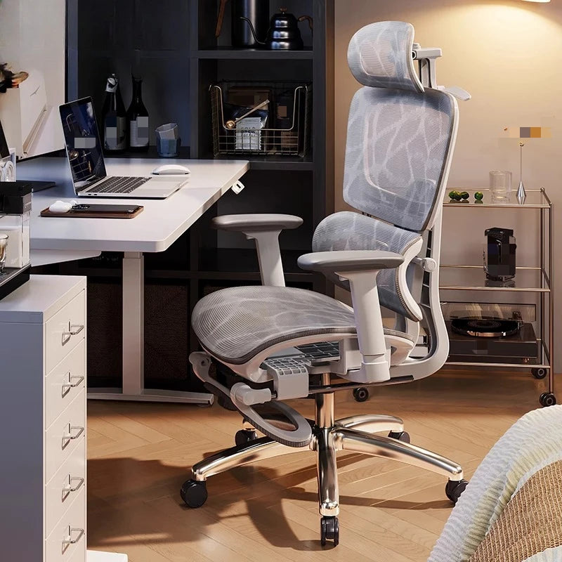 Ergonomic Computer Chair, Reclining Office Swivel Chair, Nylon Feet Four-Level Gas Rod
