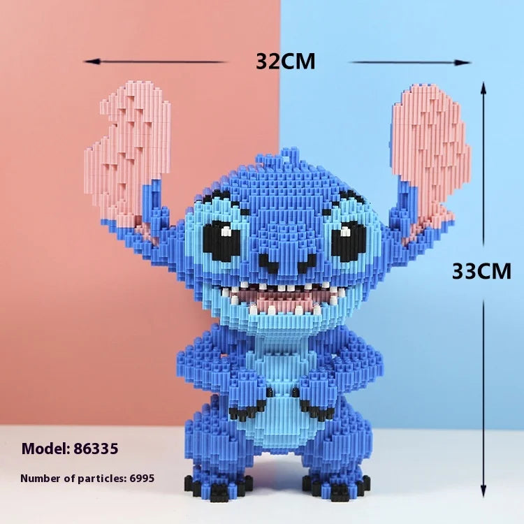 Kawaii Disney Building Block Stitch Giant Stitzer Assembly Toy Children's Birthday Gift Desk Decoration Statue Ornament Toys