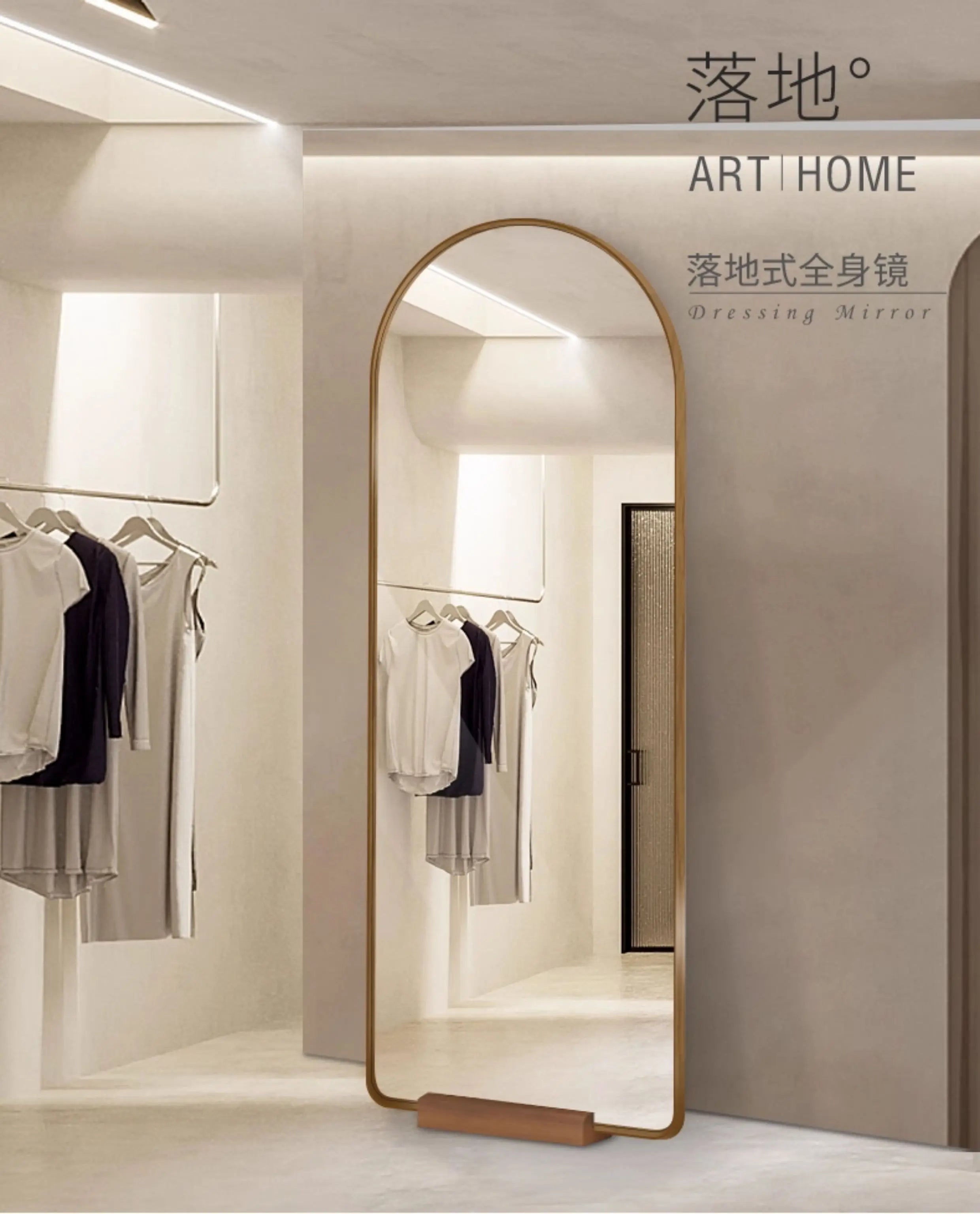 Funky Floor Mirror Standing Bathroom Bedroom Luxury Long Men Full Body Modern Mirror Decoration Espelhos Living Room Decorations