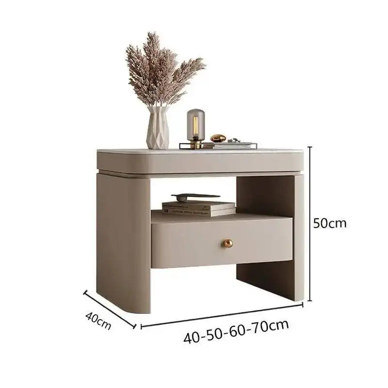Aesthetic Luxury Bedside Table Unique Trendy Design Storage Nightstands With Drawers Mesita De Noche Bedroom Furniture