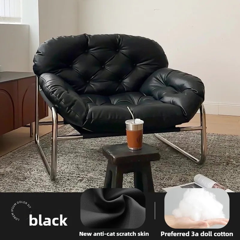 Leather Single Living Room Armchair Adjustable Recliner Chairs Comfortable Backrest Chair Light Luxury Living Room Furniture