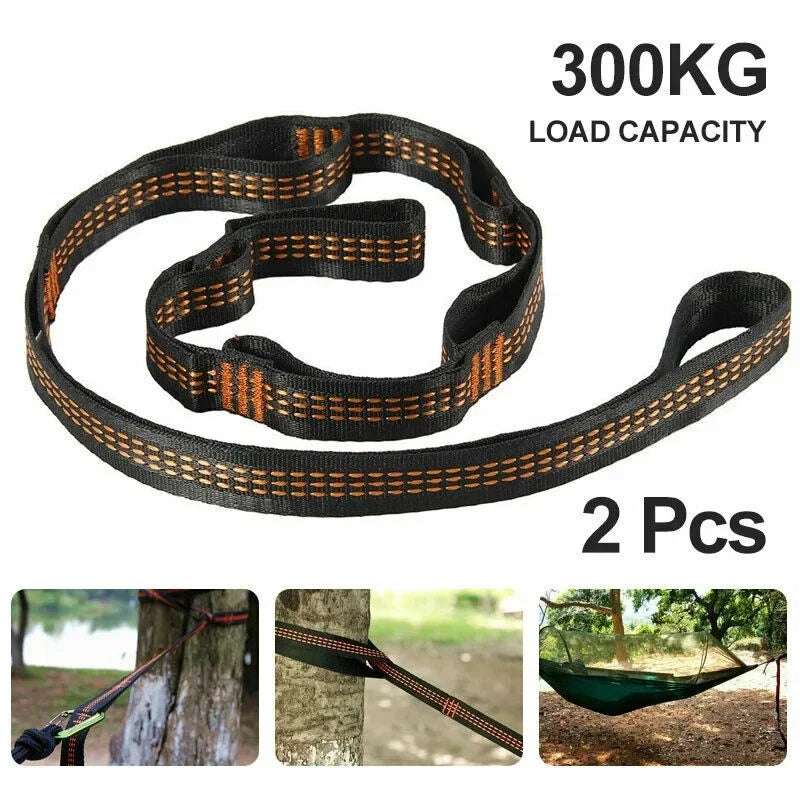 2Pcs High Bearing Capacity Hammock Straps 600lbs Breaking Strength Polyester Hammock Belt Rope 5 Ring Correias De Poliéster