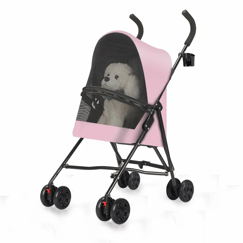 Load Bearing 20kg Small Foldable Pet Stroller for Going Out, Cat Dog Cart, Teddy Cart Lightweight Type Pet Stroller High-quality