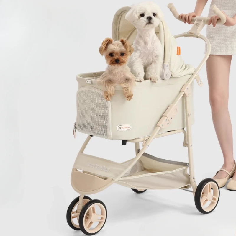 High-value Pet Stroller Lightweight and foldable Detachable Pet Stroller Car Pet Basket Outdoor Cat and Dog Travel Stroller