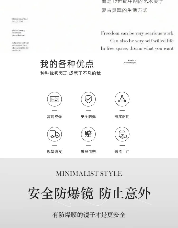 Large Nordic Quality Mirror Designer Girls Gold House Bedroom Wall Mirrors Full Body Floor Luxury Espejo Home Decorations