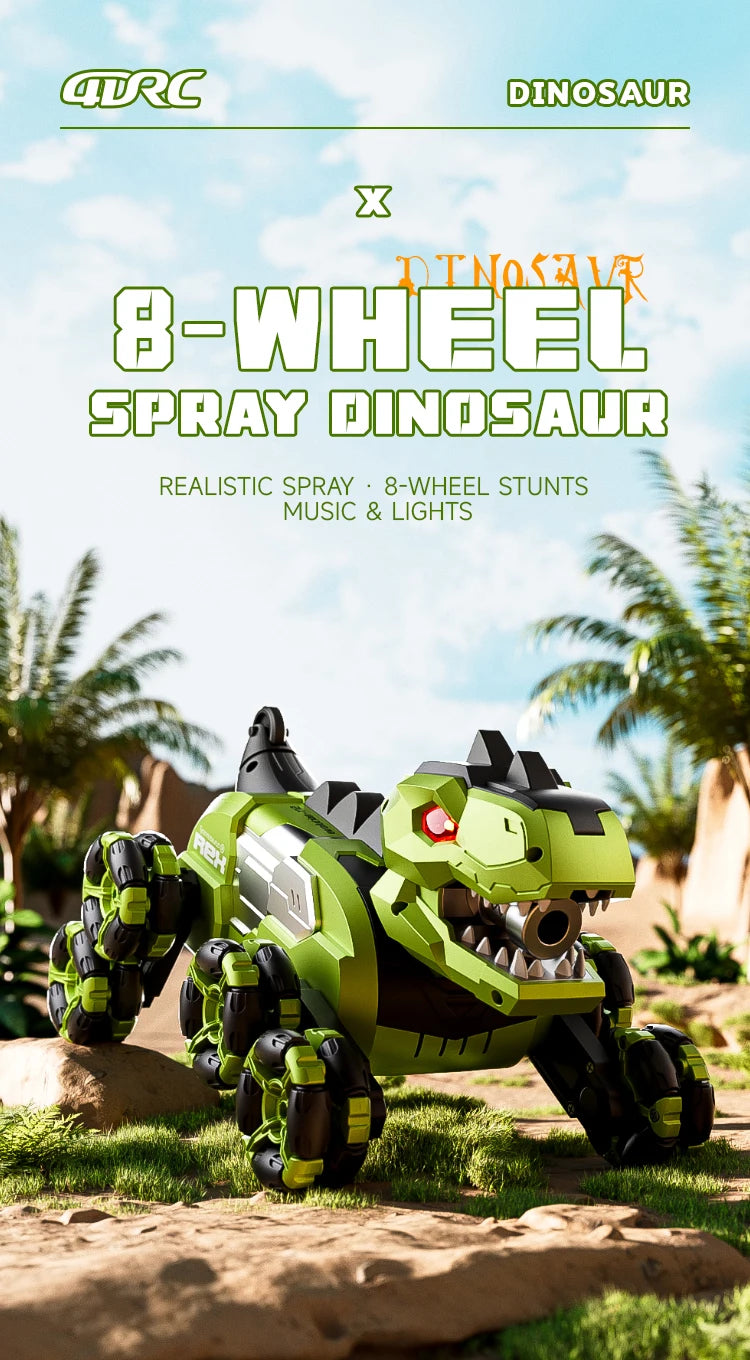 Y12 New Remote Control Dinosaur Stunt Car RC Drift Car Spray Mist Articulated Arms Transforming 8WD Off-Road Vehicle Toy for Kid