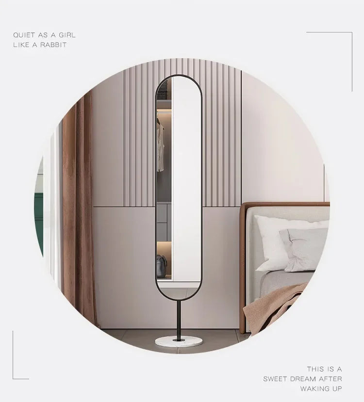 Floor Standing Mirror Decoration Modern Full Body Oval Bathroom Bedroom Mirror Funky Luxury Long Big Espelhos Home Products