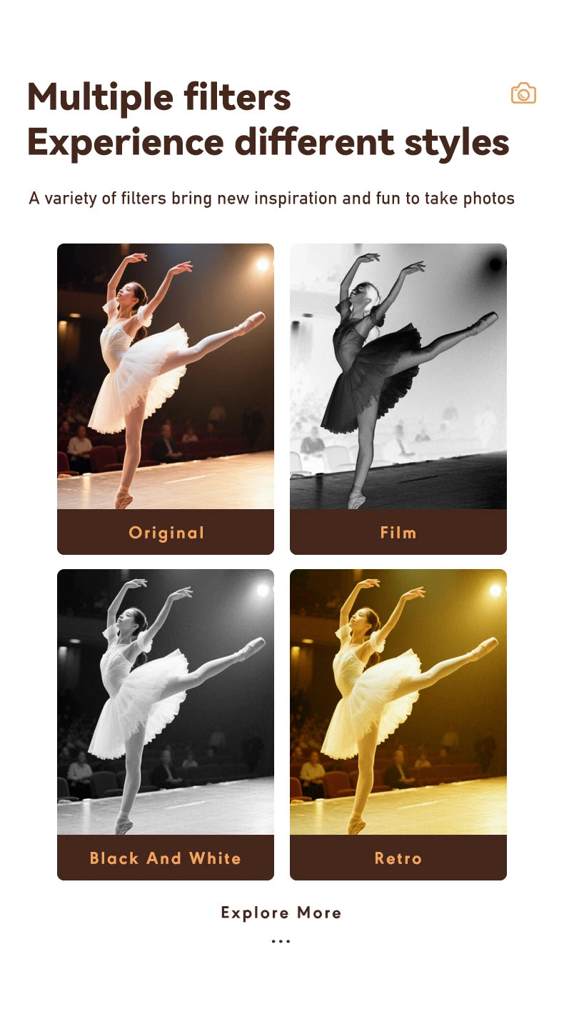 Retro Digital Camera 1080P Video Recorder LED Fill Light 0.96 Inch IPS Screen Portable Mini digital Camera