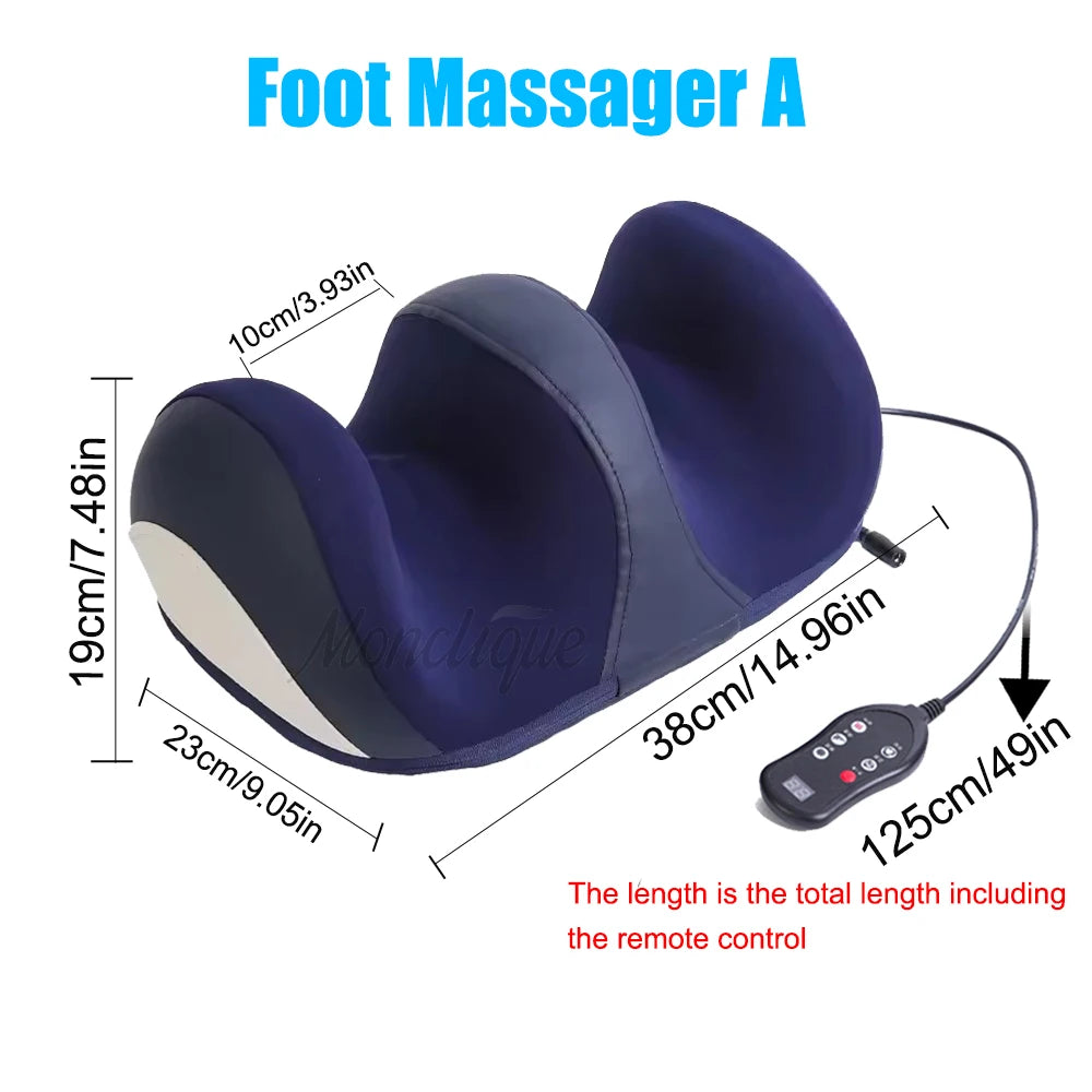 Super Big Electric Leg Massager Smart Heated Calf Massage Shiatsu Kneading Machine Roller Foot Muscle Remote Control Relaxation