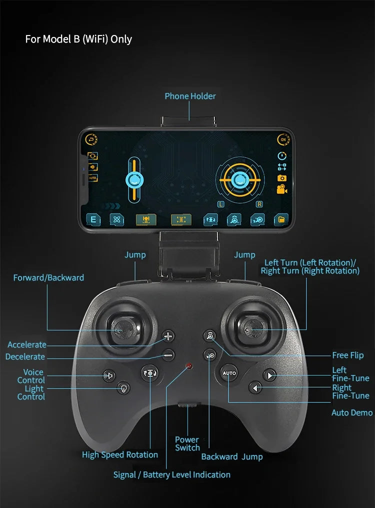 RC Stunt Car With Wifi Hd Camera Bounce Car Flexible Wheels Rotation Led Light Remote Control Jumping Vehicle Toy Gift Q207