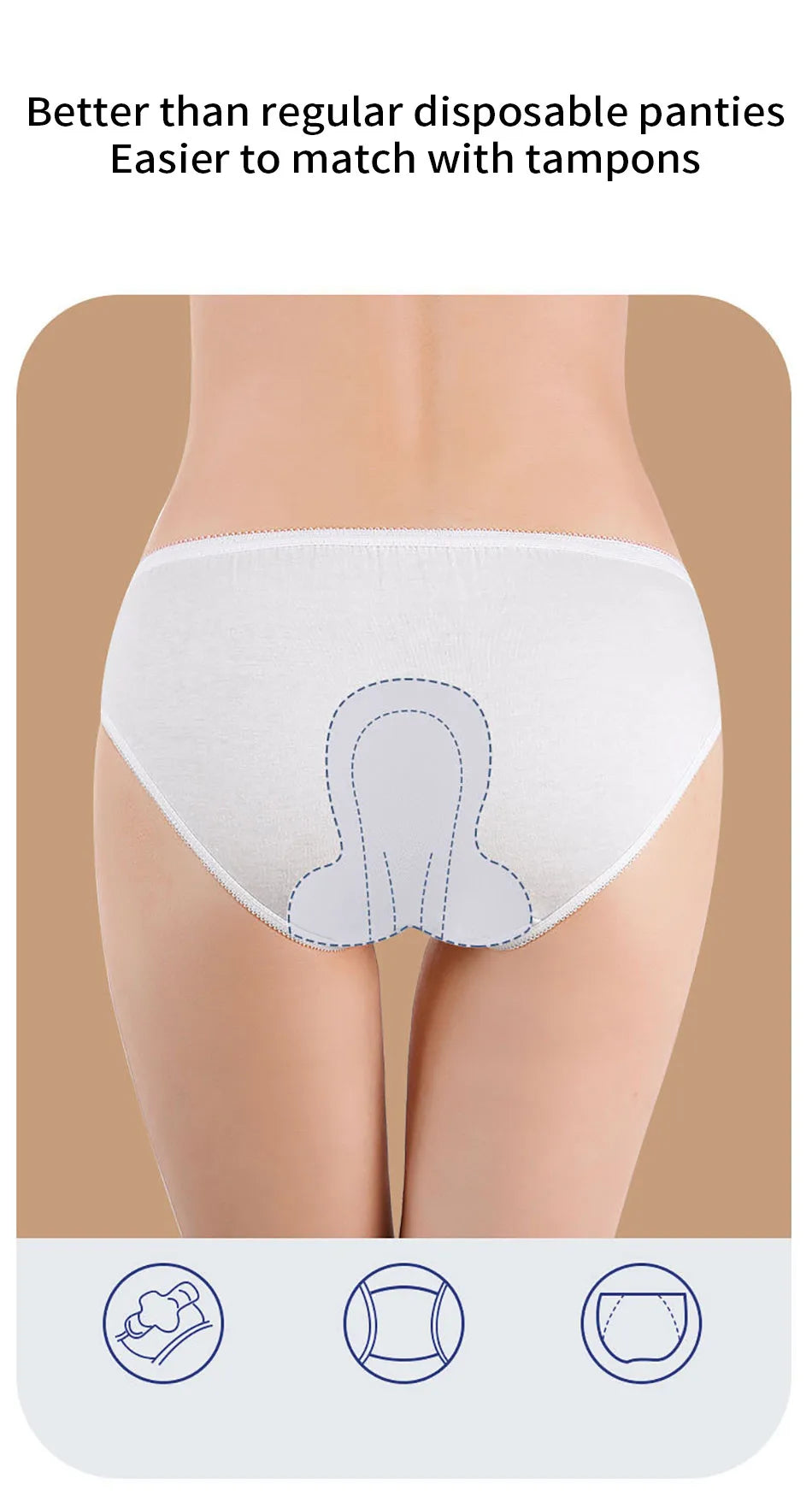 5 Pcs/Pack Convenient Travel Underwear Women Disposable Cotton Panties for Pregnant Postpartum Moms Quick Trips Daily Disposal