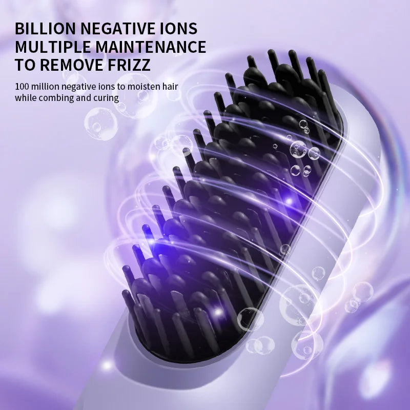 Electric Heating Straight Hair Comb LCD Screen USB Wireless Portable Negative Ion Styling Tool Rechargeable Straightening Brush