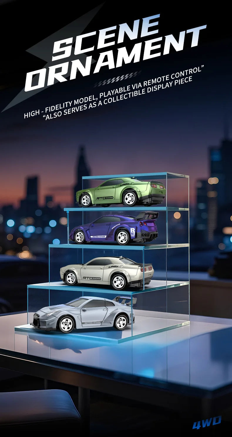 1:64 Remote Control Car 2.4G Mini Radio Control Drift Stunt Car 4WD Desktop Racing Vehicle Model Boy Toy Kid Birthday Gifts