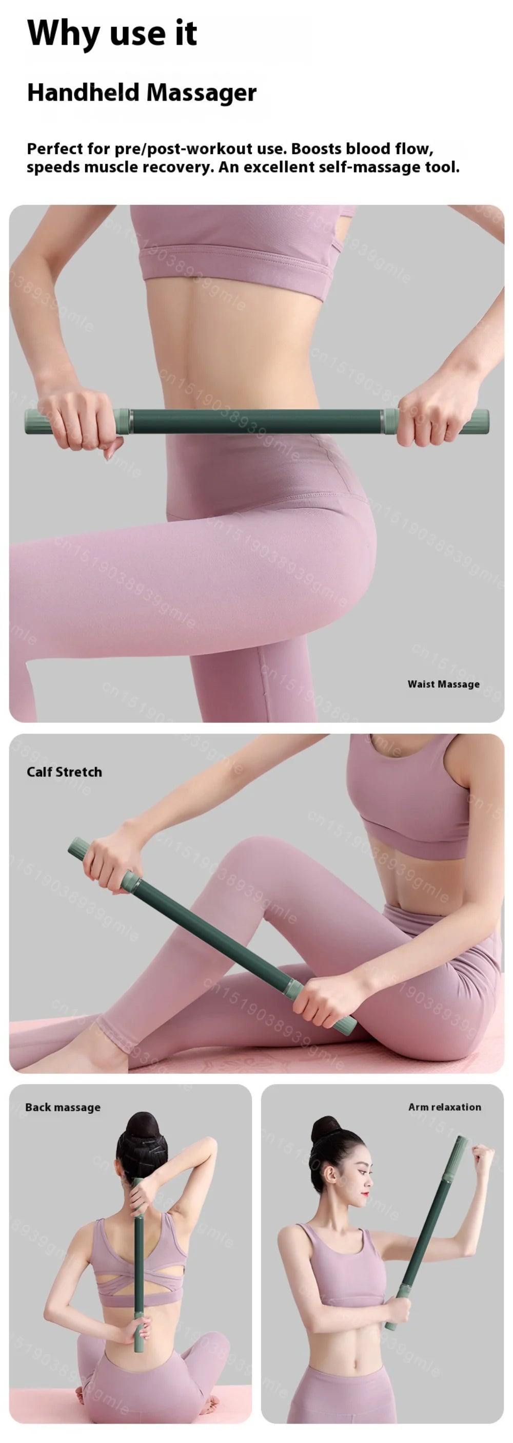 Yoga Fascia Stick Muscle Relaxation Massage Roller Bar for Leg Stretching and Release Fitn and Yoga Stretching Aid Equipment ﻿