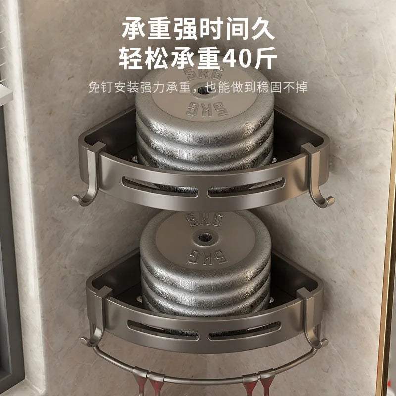 Triangular Wall-Mounted Shelf for Bathroom Or Toilet Area Rectangle Additional Balcony Storage Space for Small Bathrooms