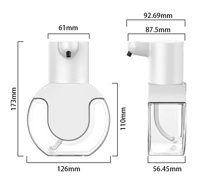 Soap Dispensers Touchless Automatic Foam Bathroom Smart Washing Hand Machine with USB Charging White High Quality ABS Material