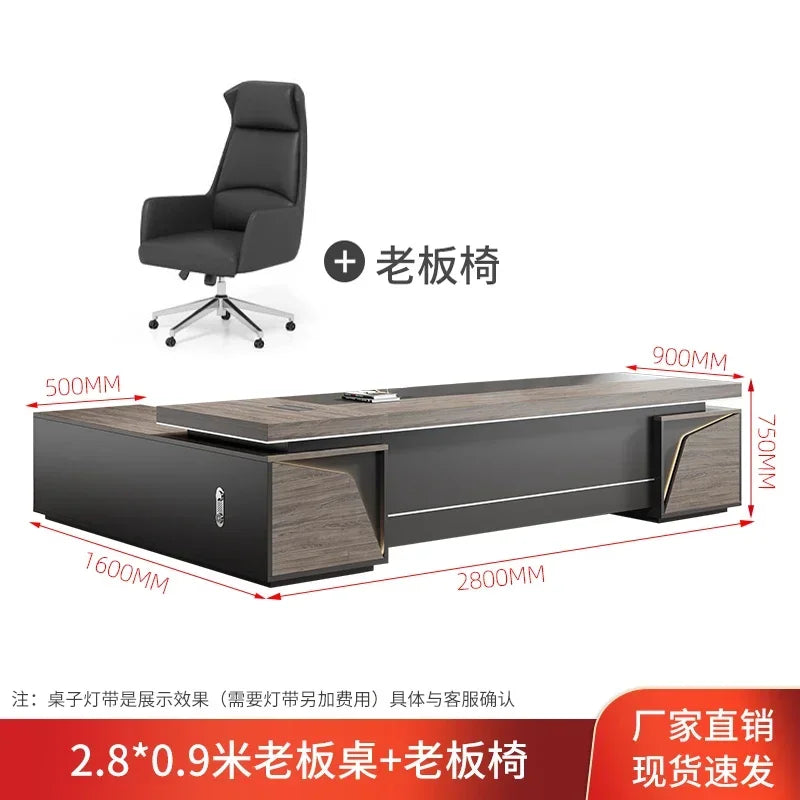 Light Luxury Vintage Office Desk Organizer L Shaped Mid Century Dark Wood Computer Desks Work Art Bureau Meuble Office Furniture