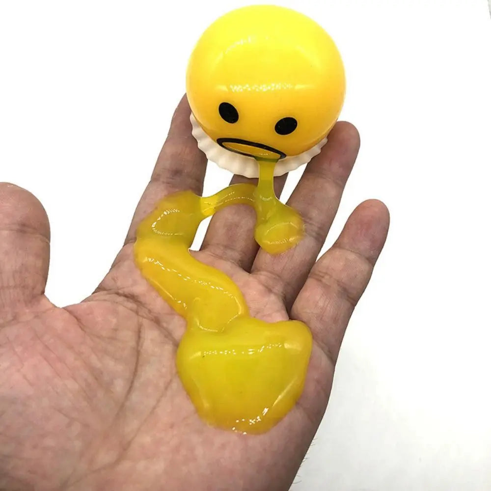 Puking Egg Yolk Stress Ball With Yellow Goop Relieve Stress Toy Funny Squeeze Tricky AntiStress Disgusting Egg Toy Kids Gift