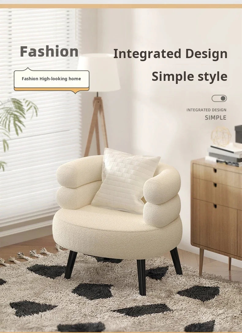 Modern Living Room1-Person Sofa Comfortable Bedroom Fluff Armchair Nordic Simple Nail Salon Makeup Chair Dressing Table Stool