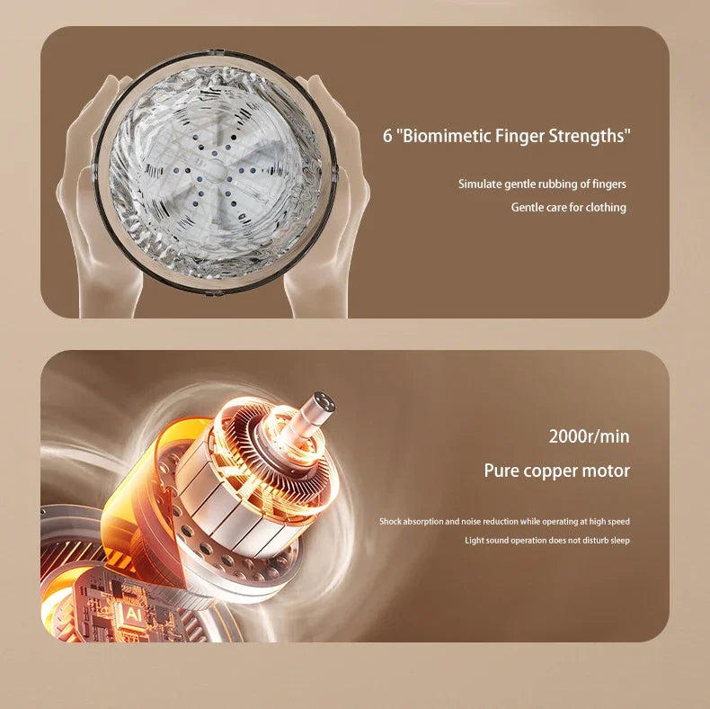 Portable Small Washing Machine Automatic Makeup Brush Cleaner Household Mini Washing Machine for Socks Underwear Panties Washer