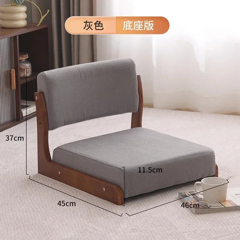 Japanese Tatami Chair Backrest Solid Wood Bed Legless Seat Bay Window Single Lazy Sofa Floor Chair Bedroom Sitting Furniture