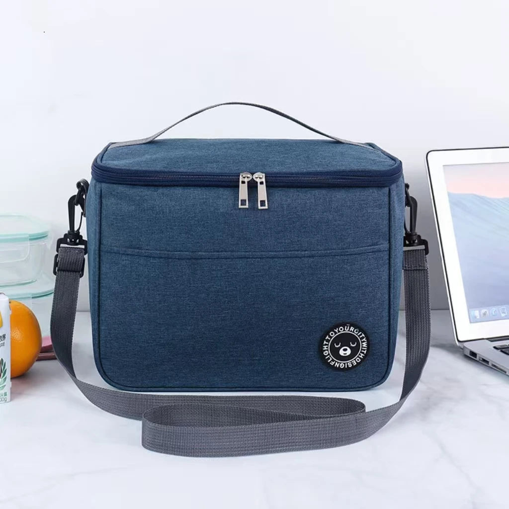 2024 New Portable Lunch Bag Food Thermal Box Waterproof Office Cooler Lunchbox With Shoulder Strap Insulated Case