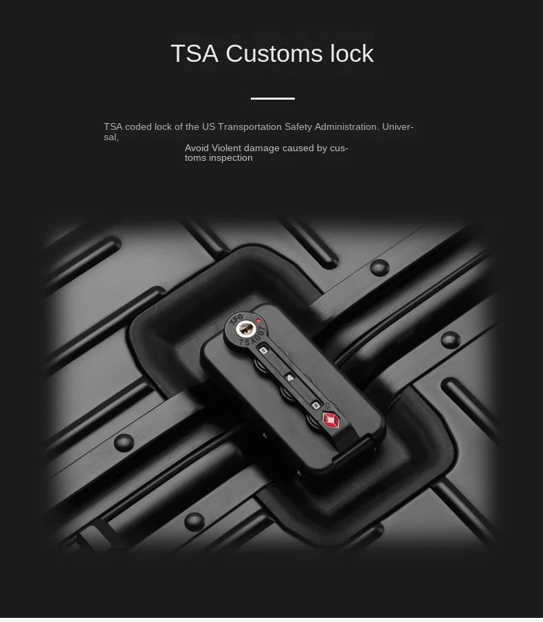 20/24/26/28 Inch Aluminum Suitcase Alloy Trolley Case 30 inch Large Capacity Rolling Luggage Travel Suitcase with Wheels